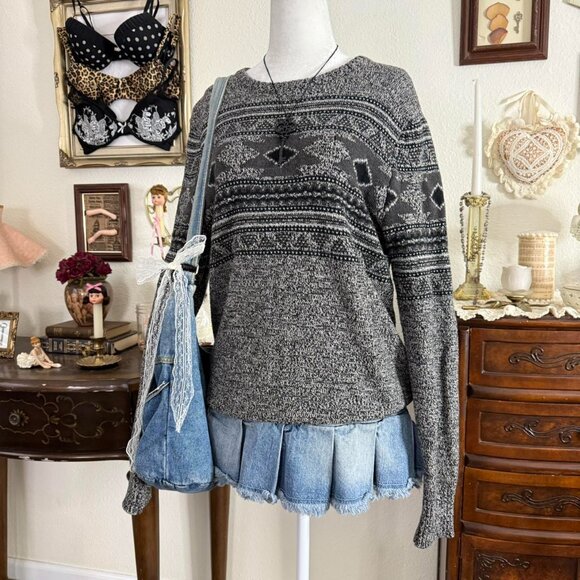 skater grunge cozy funky grandpa sweater - Picture 2 of 5